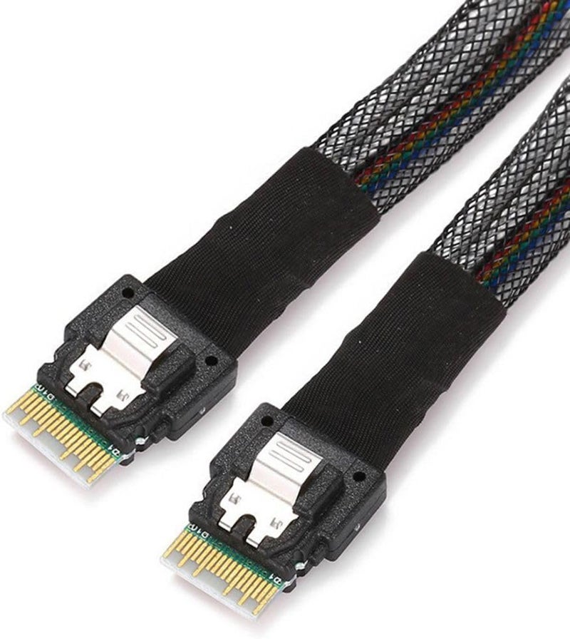 Chenyang SFF-8654 4i 38Pin Host Male to SFF-8654 38Pin Male PCI-E Slimline SAS Target Cable 40cm - Image 1